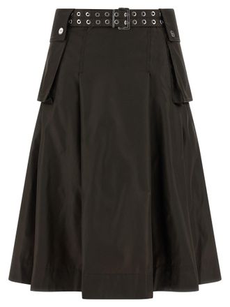 Ganni Duchesse Nylon Pleated Skirt