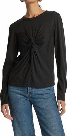Nation Ltd Marion Twist Front Tee In Jet Black