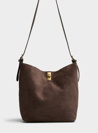 Simons Womens Belt-strap faux-suede bag