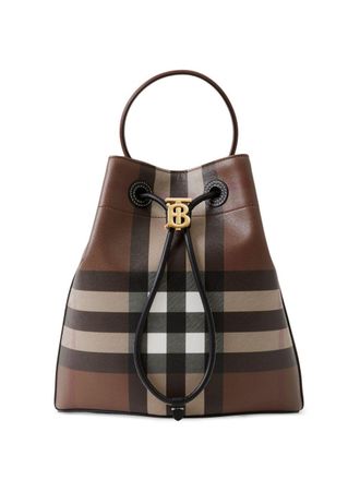 Burberry small TB leather bucket bag - Brown