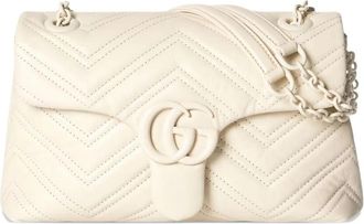 Gucci GG Marmont Small Shoulder Bag - Dames - Schoudertassen - Wit - ONE Size - Leer - Tassen