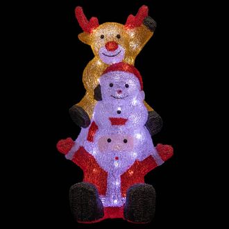 F&eacute;&eacute;ric Lights & Christmas F&eacute;&eacute;ric Lights And Christmas - Pap&aacute; Noel Y Mu&ntilde;eco De Nieve Iluminados Para Exterior H58cm 60 Led + Transformador - Feeric Lights & Christmas