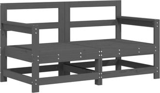 vidaXL Sof&aacute;s De Esquina De Jard&iacute;n 2 Uds Madera Maciza De Pino Gris Vidaxl