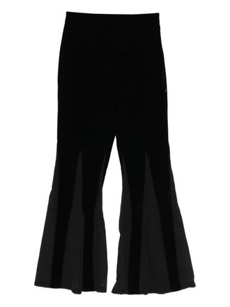 Never Fully Dressed velvet flared trousers - Black