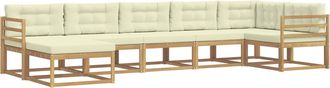 vidaXL Conjunto De Sof&aacute;s De Exterior 7 Uds. Blanco Y Crema Vidaxl
