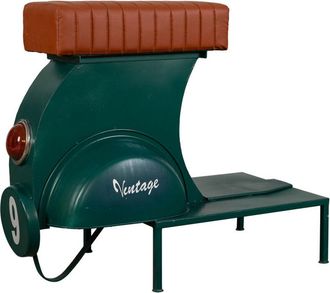 Wanderlust Deco Wanderlust Deco - Taburete De Metal Y Piel Azul 95x50x75