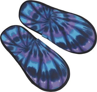 Generic Tie Dye Blue Unisex Shoes Soft Slippers Breathable Sliders For Indoor Outdoor Winter L