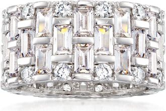 Ross-Simons Baguette and Round CZ Eternity Band in Sterling Silver