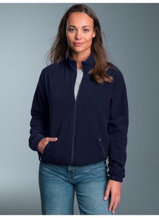 Trigema Fleecejacke TRIGEMA TRIGEMA Fleecejacke, Damen, Gr. 4XL, blau (navy), Fleece, 100% Polyester, lang, Jacken Fleecejacke