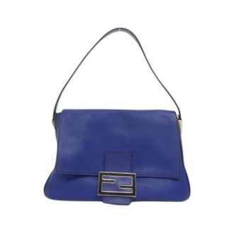 Fendi Pre-owned Vintage Shoulder Bag - Dames - Pre-owned - Blauw - Maat: ONE Size Leer