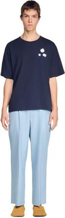 Sandro Flower print cotton T-shirt in Navy Blue at Nordstrom, Size Medium