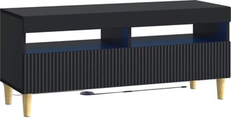 vidaXL Mueble De Tv Led Negro Madera De Ingenier&iacute;a Vidaxl