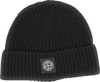 Stone Island Virgin wool beanie hat with logo patch Man One Size