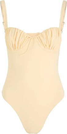 Faithfull The Brand Costume da bagno Dinard con ruches - Toni neutri