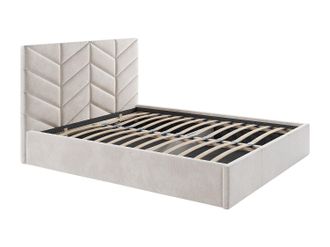 Vente-Unique Canap&eacute; abatible de 160 x 200 cm - Tela texturizada - Crema - JUSTANI