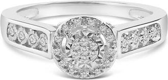 House of Brilliance Sterling Silver Diamond Accent Round Cluster Halo Ring at Nordstrom