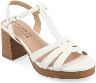 Journee Collection Womens Alyce Faux Leather Platform Sandals