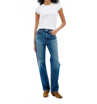 Slvrlake Denim Kendra Straight-Leg Jean In Dark Blue Wash