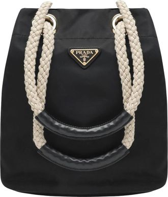 Prada Shoulder Bags, female, Black, Size: ONE SIZE Mariner Small Re-Nylon Bucket Bag
