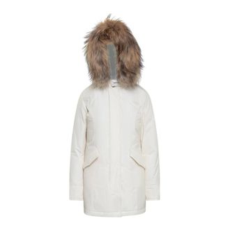 Woolrich Chaqueta Parka Blanca con Capucha de Piel - Jackets - Mujer - Beige - S