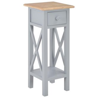 vidaXL Mesa Auxiliar De Madera Gris 27x27x65,5 Cm Vidaxl