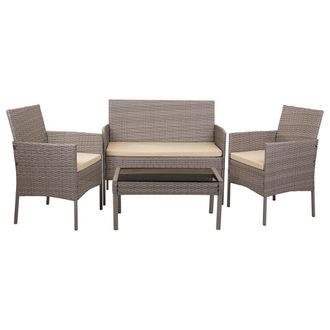 Wanderlust Deco Set Mesa, Sof&aacute; Y 2 Sillones Color Gris