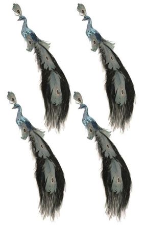 Mark Roberts Glittered Peacock, Set of 4 in Turquoise at Nordstrom