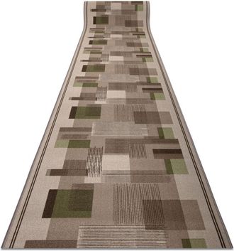 RugsX Alfombra De Pasillo Con Refuerzo De Goma Listra Geometrico, Antideslizante Beige 100cm Beige 100x600 Cm