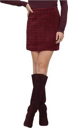 Freebird by Steven Sally Mini Rok - Dames - Korte rokken - Rood - S - Wol - Rokken
