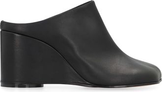 Maison Margiela Womens Leather Mules Black Calf Sandal