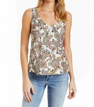 Drew Perry Floral Tank Top In Ivory