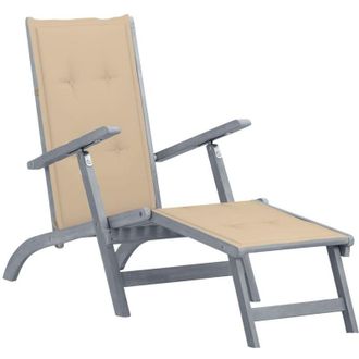vidaXL Furniture Limited - Tumbona De Jard&iacute;n Con Reposapi&eacute;s Y Coj&iacute;n