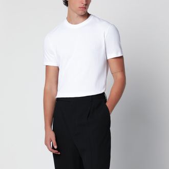Saint Laurent T-shirt Cassandre bianca in cotone