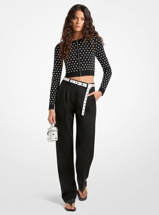 Michael Kors Pleated Stretch Wool Blend Twill Pants