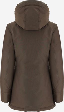 Woolrich Womens Hooded Cotton Blend Jacket Pinecone
