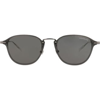 Montblanc 51mm Round Sunglasses in Grey Ruthenium Grey at Nordstrom Rack