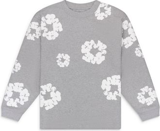 Denim Tears Grey Cotton Wreath Long Sleeve T-shirt