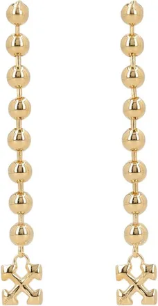 Off-white Gold Logo Drop Earrings