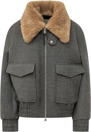 Ami Bomber con colletto in shearling - - Jackets - Uomo - Grigio - S
