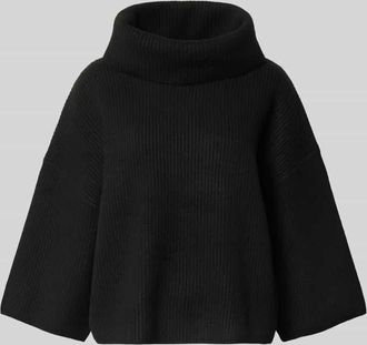 Comma Relaxed Fit Strickpullover mit Rollkragen in Black, Größe L