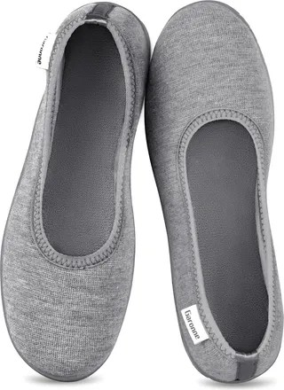 Garonne Womens Slippers with Memory Foam, Womens Non-Slip Slippers for Bedroom Indoor/Outdoor, gray, 5.5 UK