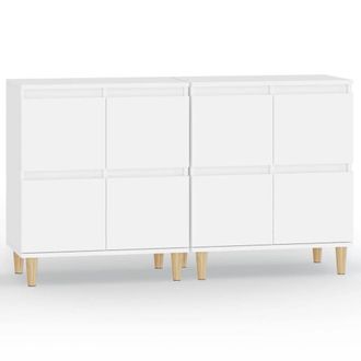 Berkfield Home Sideboards 2 pcs White 60x35x70 cm Engineered Wood | Size: 60 x 35 x 70 cm
