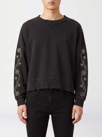 HTC Relaxed Fit Studded and Embroidered Cotton Sweatshirt