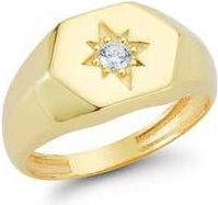 Glaze Jewelry Cubic Zirconia Star Signet Ring in Gold at Nordstrom Rack, Size 8