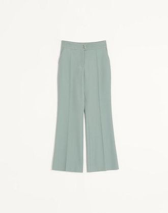 Valentino Light Diagonal Wool Trousers Wo