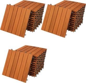 No Brand No Brand - Deuba Set De 33 Baldosas De Madera De Acacia 30x30cm 3m&sup2; Loseta Para Suelo De Terraza Balc&oacute;n &Aacute;rea De Piscina