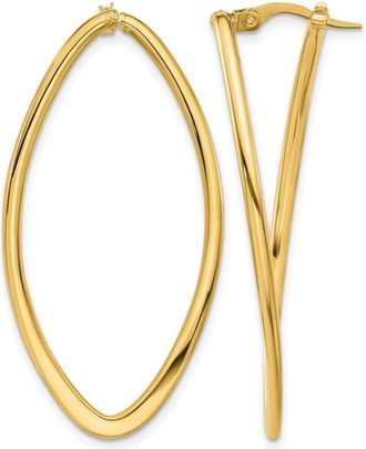 Diamond2Deal 14K Yellow Gold Oval Shape Hoop Earrings