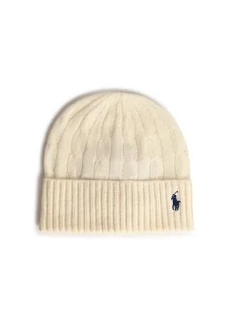 Polo Ralph Lauren Ivoorkleurige wolmix muts