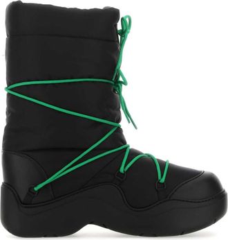 Bottega Veneta Black Nylon Puddle Bomber Boots