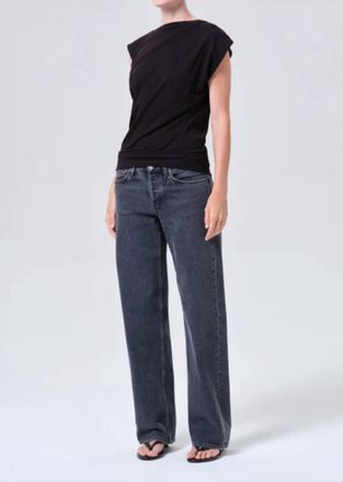 A Gold E Beth Cap Sleeve Tee In Black